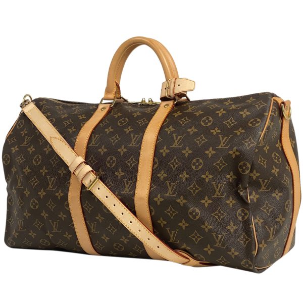 1000068754678 11 Louis Vuitton Keepall Bandouliere 50 Travel Boston Bag Monogram Brown