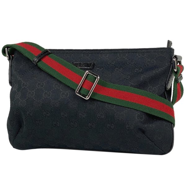 1000068879258 11 Gucci GG Pattern Shoulder Bag Sherry Line Web GG Canvas Ladies Black