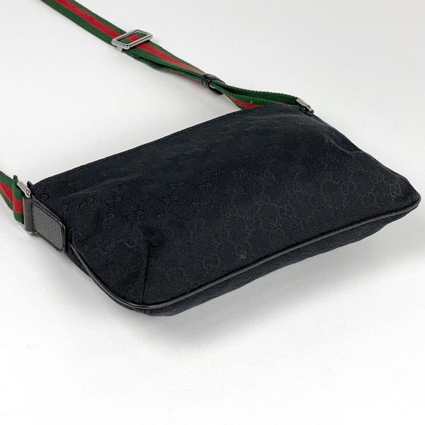 1000068879258 12 Gucci GG Pattern Shoulder Bag Sherry Line Web GG Canvas Ladies Black