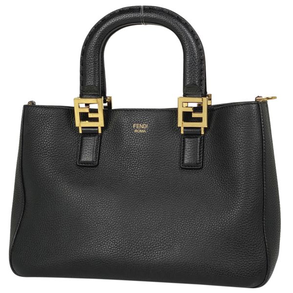 1000068968600 11 Fendi FF Tote Small Selleria 2WAY Bag Leather Black