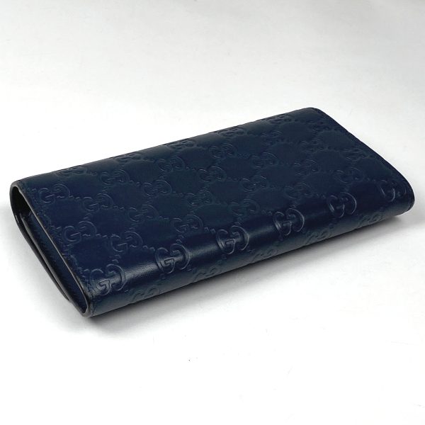 1000069038623 12 Gucci Guccisima Bifold Long Wallet Shima Leather Navy