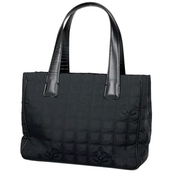 1000069049643 11 Chanel New Travel Line Tote PM Coco Mark Handbag Tote Bag Nylon Jacquard Black