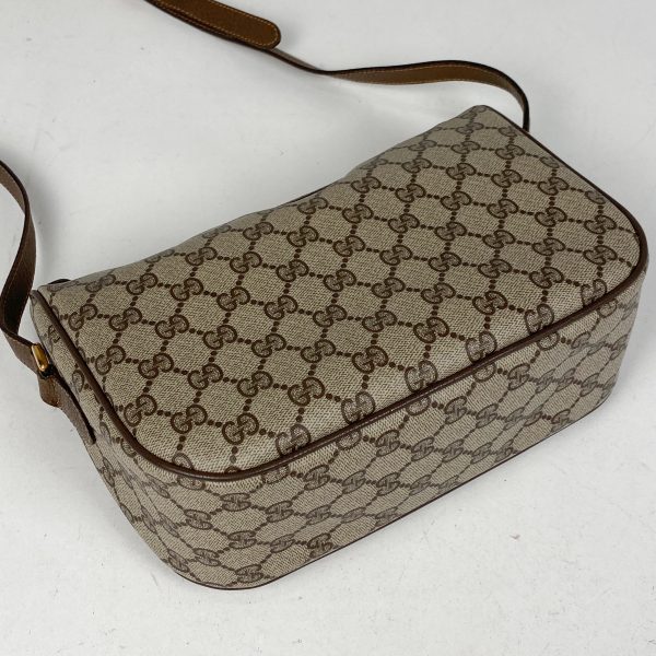 1000069049926 12 Gucci GG Pattern Shoulder Bag Old Gucci Crossbody Sherry Line Coated Canvas Brown