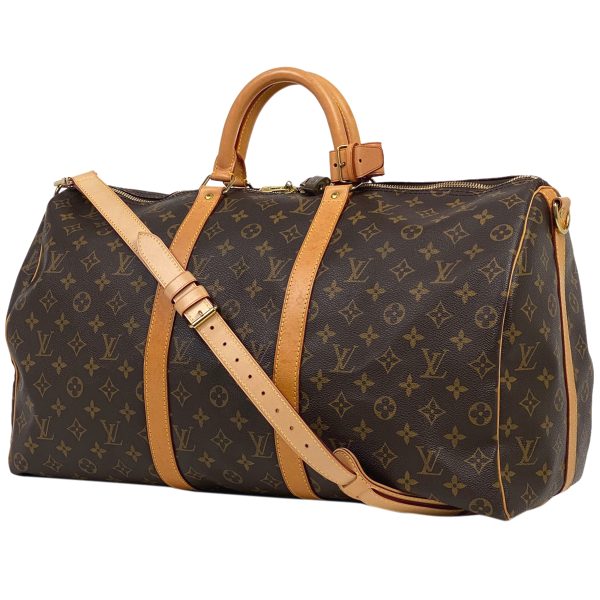 1000069050267 11 Louis Vuitton Keepall Bandouliere 50 Monogram Travel Bag Brown