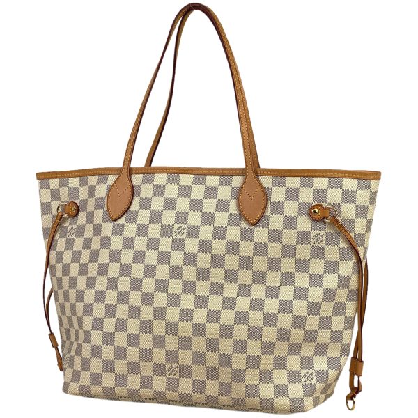 1000069054951 11 Louis Vuitton Neverfull MM Damier Azur Tote Bag White