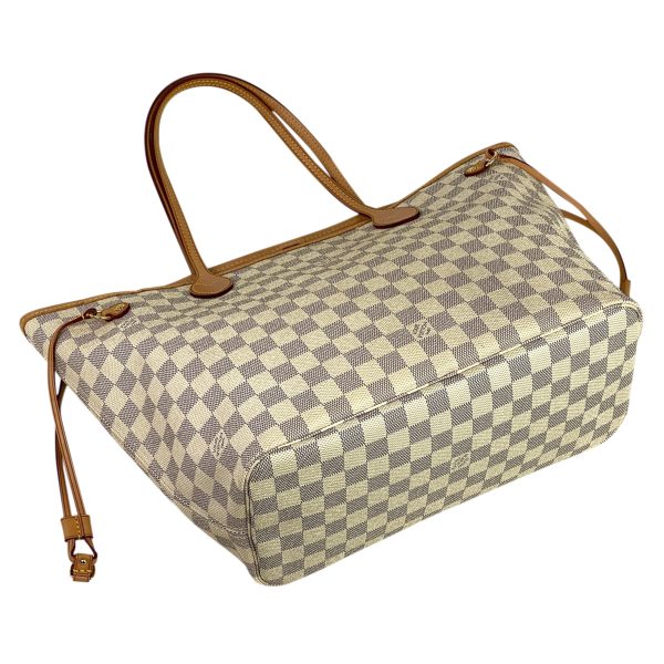 1000069054951 12 Louis Vuitton Neverfull MM Damier Azur Tote Bag White