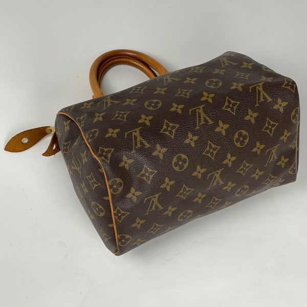 1000069057624 12 Louis Vuitton Speedy 25 Monogram Boston Bag Brown