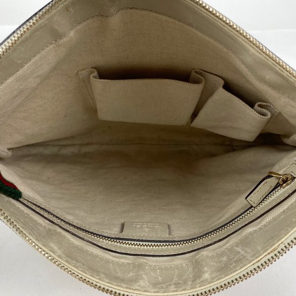 1000069061355 17 Gucci GG Pattern Ribbon Sherry Line Canvas Shoulder Crossbody Bag Beige