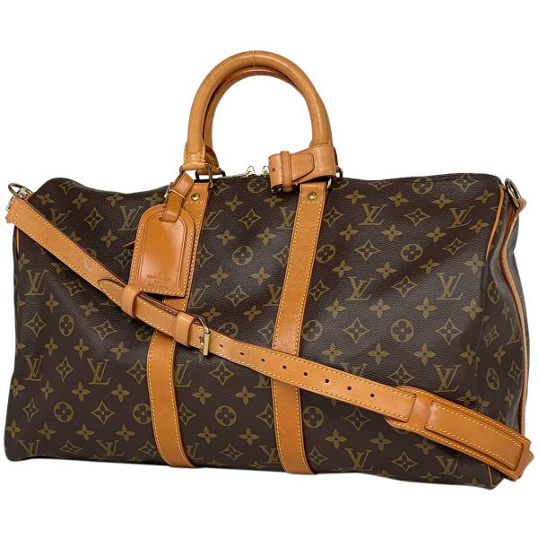 1000069106216 11 Louis Vuitton Keepall Bandouliere 45 Travel Boston Bag Monogram Brown