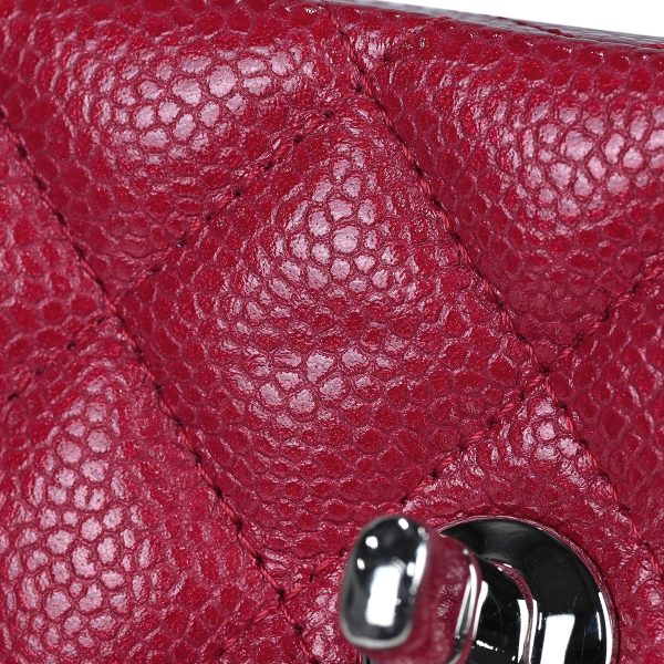 1000069120885 08 Chanel Matelasse Flap Chain Shoulder Bag Caviar Skin Red