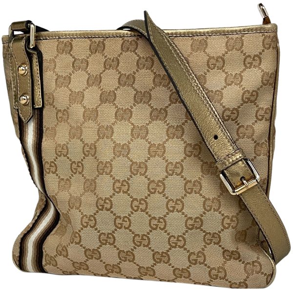 1000069213693 11 Gucci GG Pattern Shoulder Bag Sherry Line GG Canvas Beige