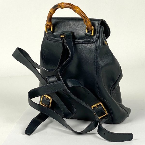 1000069236210 12 Gucci Bamboo Backpack Mini Daypack Leather Navy