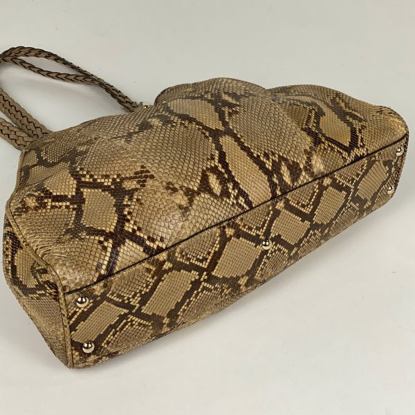 1000069239327 12 Gucci Python Pattern Bamboo Tote Bag Python Beige