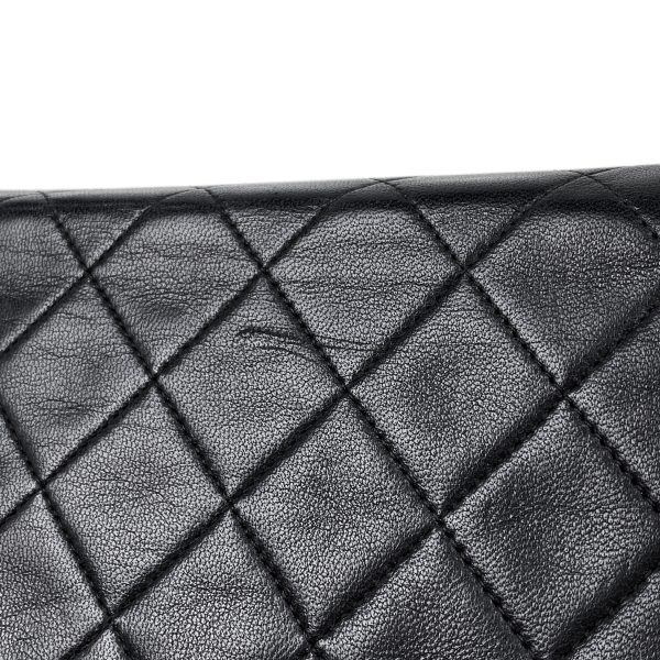 1000069258090 16 Chanel Matelasse Single Flap Chain Shoulder Bag Coco Mark Full Flap Leather Black