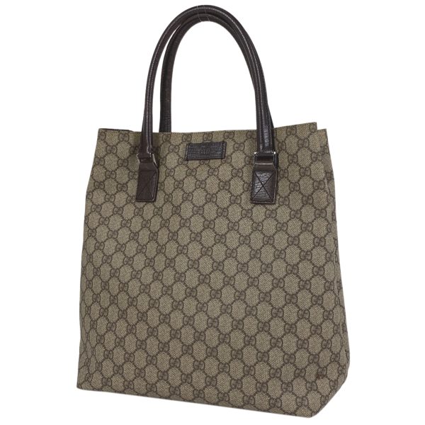 1000069324238 11 Gucci GG Pattern Tote Bag Coated Canvas Brown