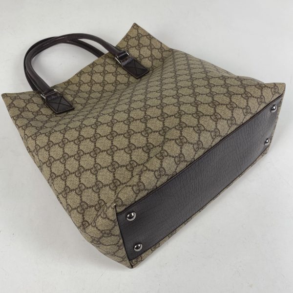 1000069324238 12 Gucci GG Pattern Tote Bag Coated Canvas Brown