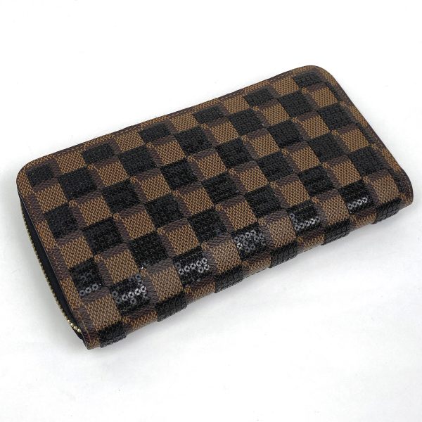 1000069419293 12 Louis Vuitton Zippy Wallet Damier Payette Sequin Brown