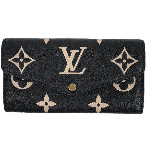 1000069524027 11 Louis Vuitton Portefeuille Sarah Bicolor Monogram Empreinte Long Wallet Black