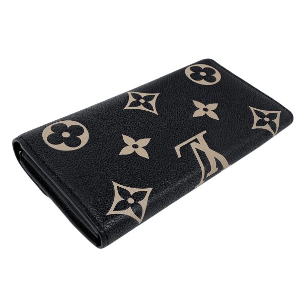 1000069524027 12 Louis Vuitton Portefeuille Sarah Bicolor Monogram Empreinte Long Wallet Black