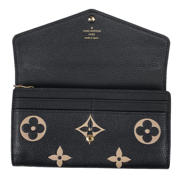 1000069524027 18 Louis Vuitton Portefeuille Sarah Bicolor Monogram Empreinte Long Wallet Black