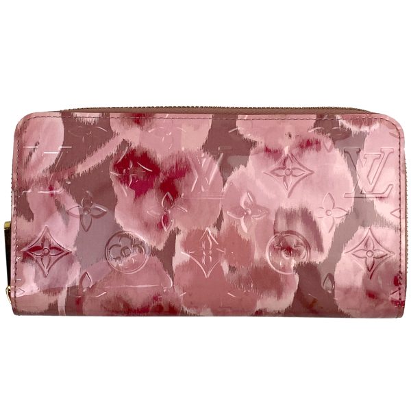 1000069534002 11 Louis Vuitton Zippy Wallet Ikat Flower Monogram Vernis Long Wallet Rose Vereur