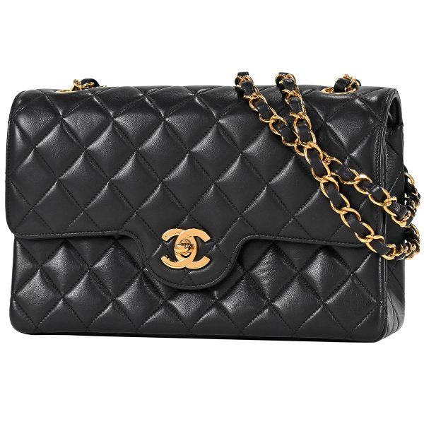 1000069627070 01 Chanel Coco Mark Chain Shoulder Bag Matelasse Shoulder Bag Leather Black