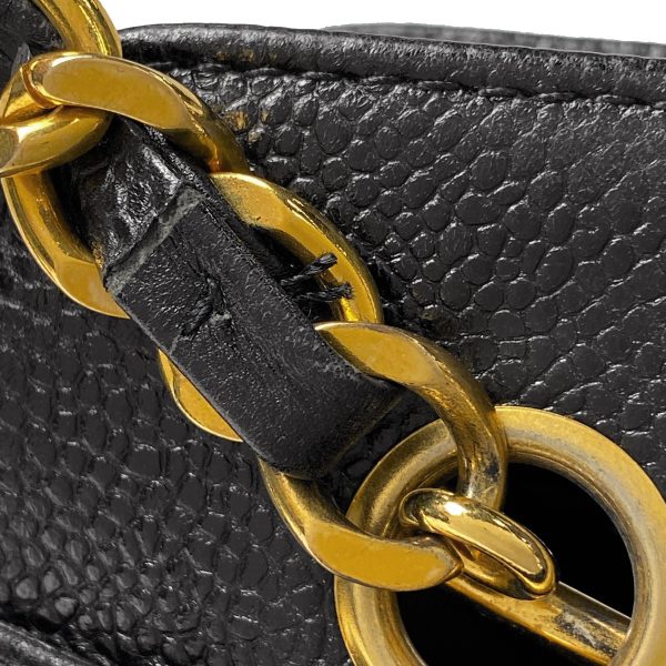 1000069638601 18 Chanel Triple Coco Mark Chain Tote Bag CC Shoulder Bag Caviar Skin Black