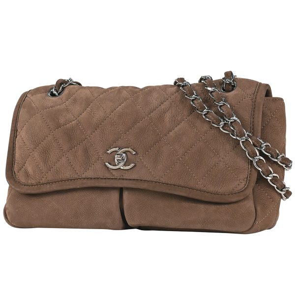 1000069667168 01 Chanel Cocomark Chain Matelasse W Chain Shoulder Bag Leather Brown