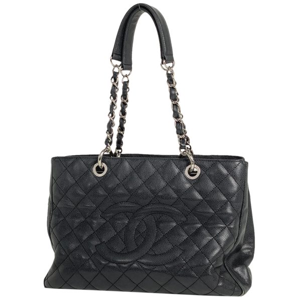 1000069667915 11 Chanel Coco Mark Chain Tote Bag Shoulder Bag Matelasse GST Caviar Skin Black