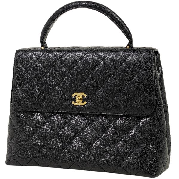 1000069669353 11 Chanel Cocomark Handbag Matelasse Handbag Caviar Skin Black