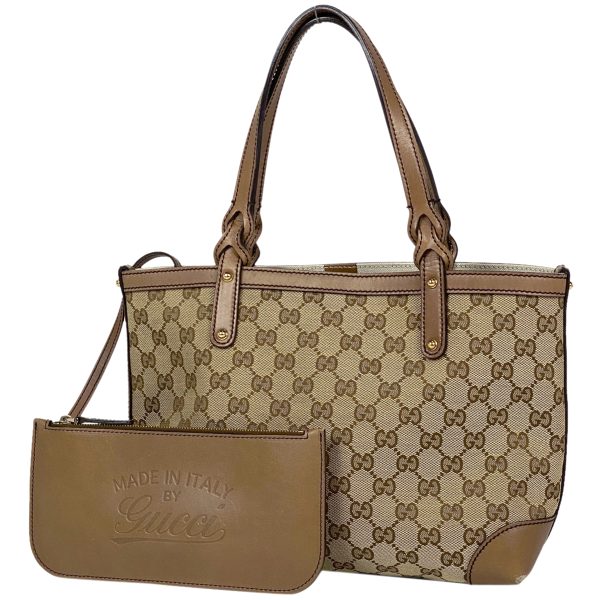 1000069683793 11 Gucci GG Pattern Tote Bag GG Canvas Handbag Brown