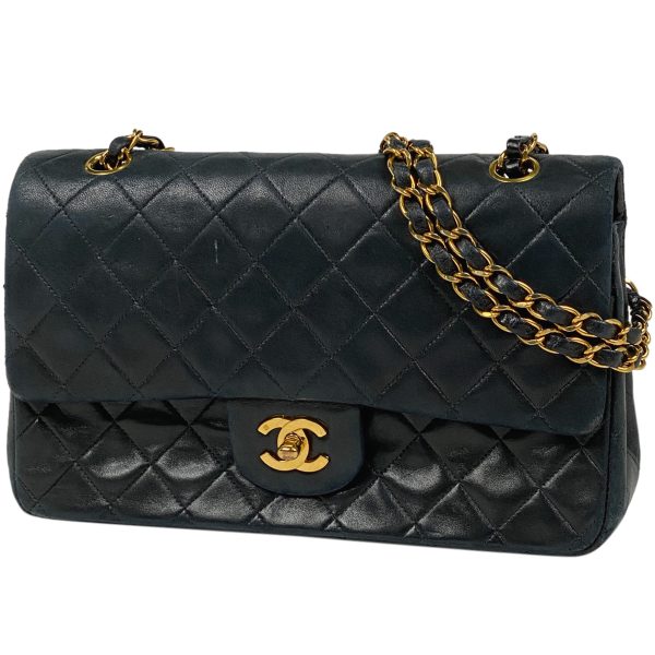 1000069686497 11 Chanel Matelasse W Flap Chain Shoulder Bag Coco Mark Black