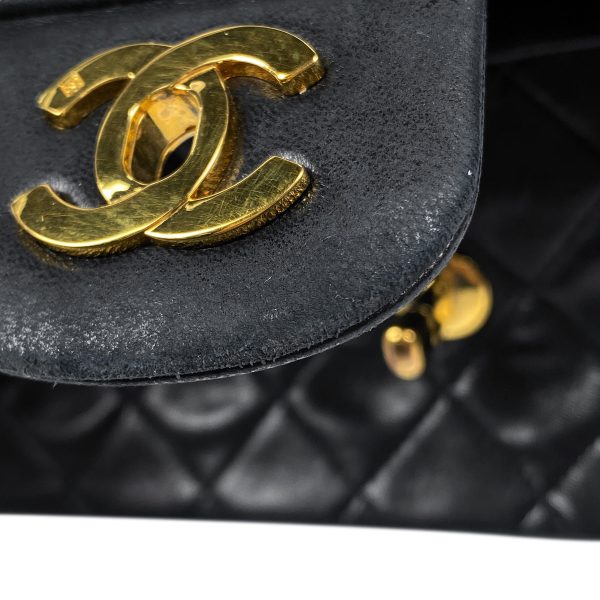 1000069686497 19 Chanel Matelasse W Flap Chain Shoulder Bag Coco Mark Black