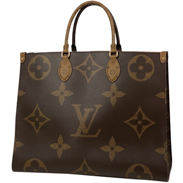 1000069686671 11 Louis Vuitton On the Go GM Shoulder Bag Giant Reverse Tote 2way Handbag Monogram Brown