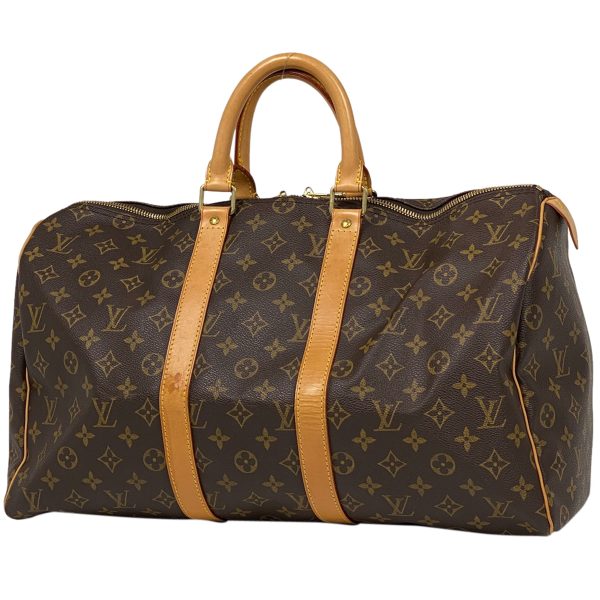 1000069689863 11 Louis Vuitton Keepall 45 Boston Bag Monogram Brown