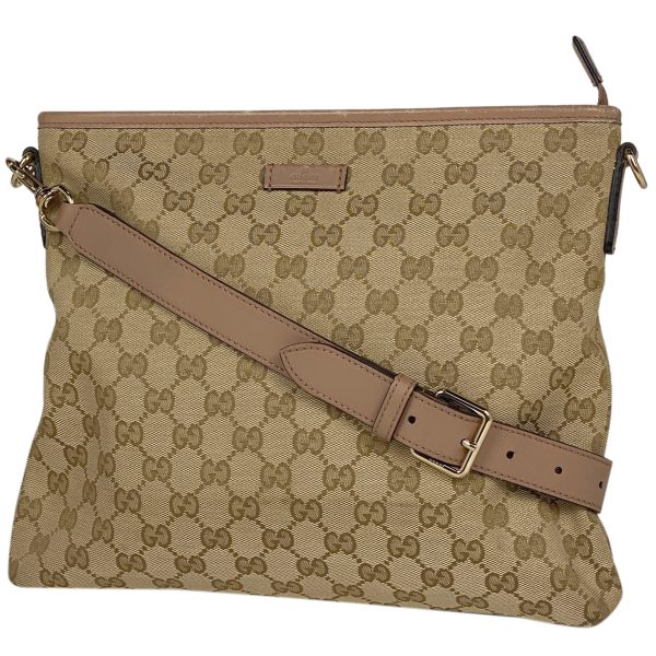 1000069736581 11 Gucci GG Pattern Shoulder Bag Messenger Crossbody Coated Canvas Beige