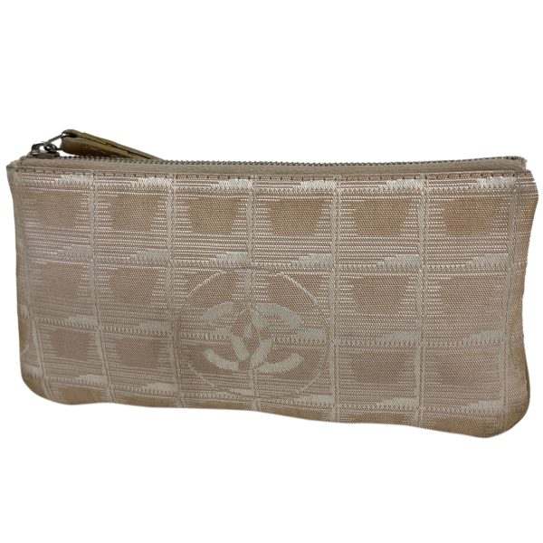 1000069743121 11 Chanel New Travel Line Pouch Makeup Cosmetics Accessory Pouch Nylon Jacquard Beige