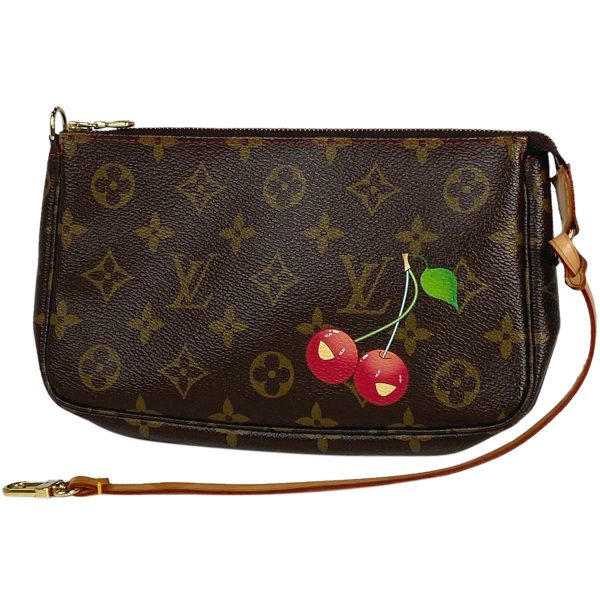 1000069787620 11 Louis Vuitton Pochette Accessoire Makeup Pouch Takashi Murakami Monogram Cherry Brown