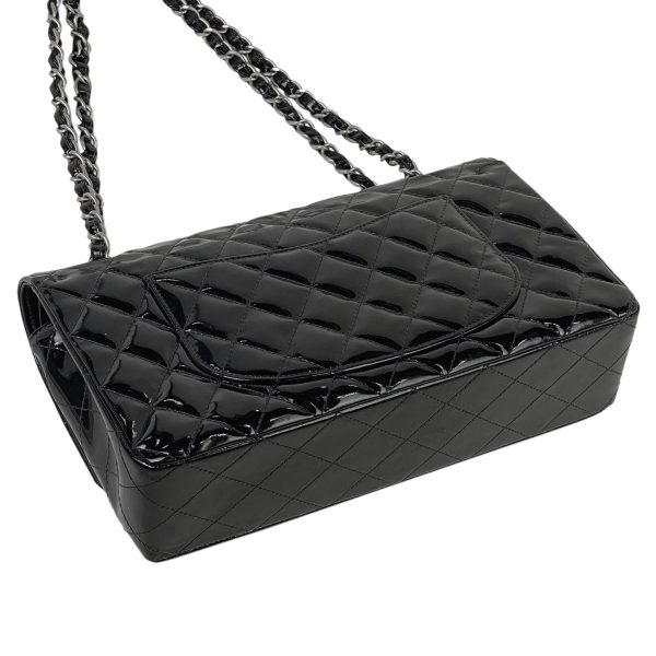 1000069799494 12 Chanel Matelasse Flap Chain Shoulder Bag Coco Mark Enamel Patent Leather Black