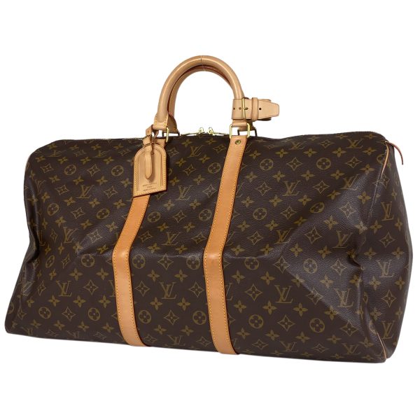 1000069916174 11 Louis Vuitton Keepall 55 Travel Boston Bag Monogram Brown