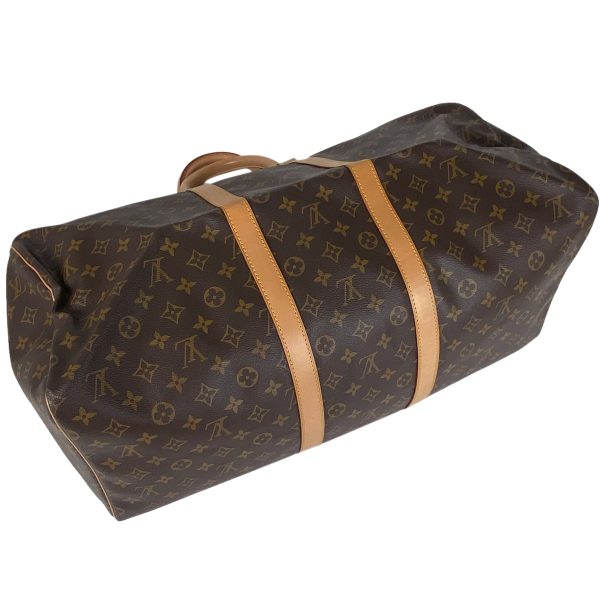 1000069916174 12 Louis Vuitton Keepall 55 Travel Boston Bag Monogram Brown