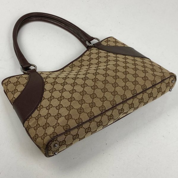 1000070023588 12 Gucci GG Pattern Tote Bag GG Canvas Handbag Brown