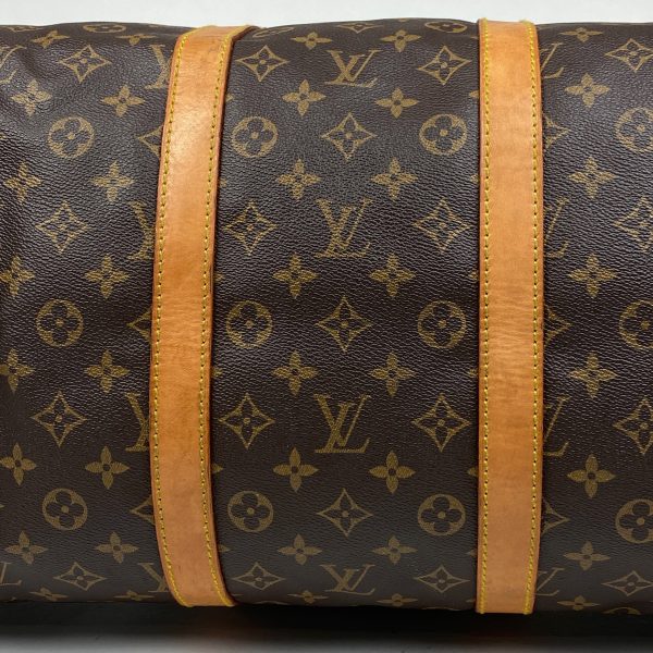 1000070038070 12 Louis Vuitton Keepall 55 Monogram Boston Bag Brown