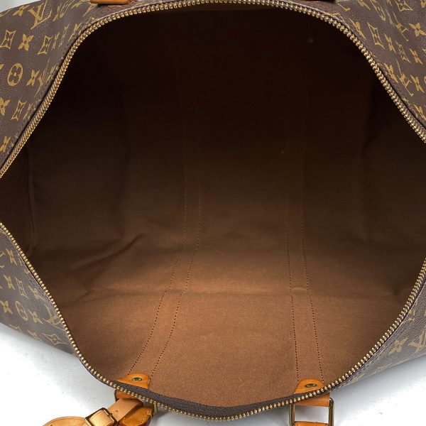 1000070038070 17 Louis Vuitton Keepall 55 Monogram Boston Bag Brown