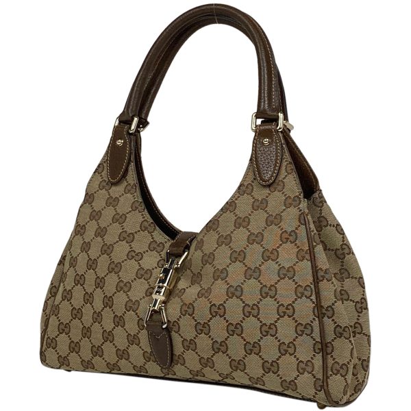 1000070045429 11 Gucci New Jackie Line Shoulder Bag Canvas One Shoulder Shoulder Bag Brown