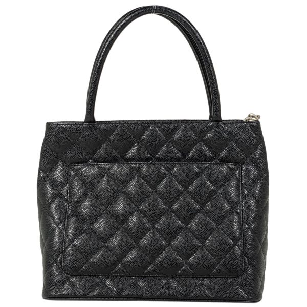 1000070045788 13 Chanel Reprint Tote Cocomark CC Handbag Tote Bag Caviar Skin Black