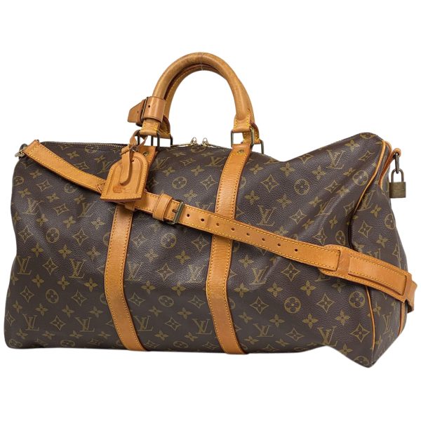 1000070048437 11 Louis Vuitton Keepall Bandouliere 50 Boston Bag Monogram Brown