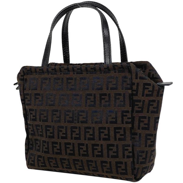 1000070083636 11 Fendi Zucchino Pattern Handbag All Over Pattern Canvas Brown