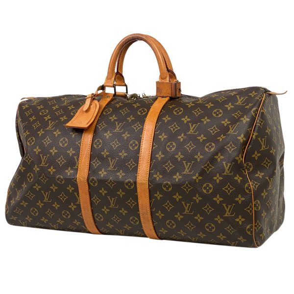 1000070098661 11 Louis Vuitton Keepall 55 Monogram Boston Bag Brown