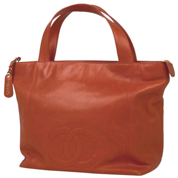 1000070102337 11 Chanel Cocomark Tote Bag Caviar Skin Orange